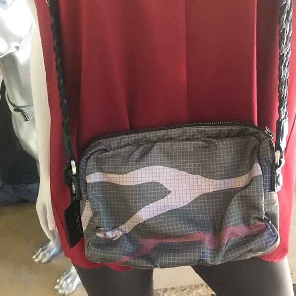 L.A.M.B. Camo Green Crossbody Bag with Zipped Pockets - Picture 3 of 10